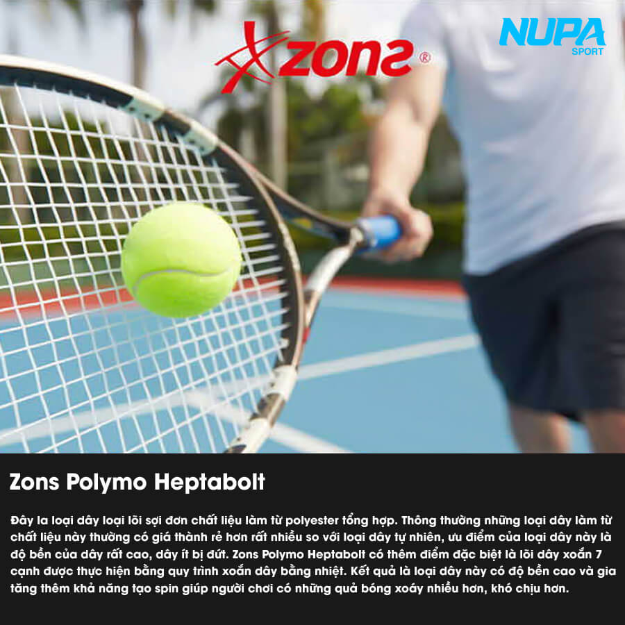 Thông Tin Dây Đan Vợt Tennis Zons Polymo Heptabolt 17
