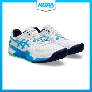 Giày Tennis Nam Asics Gel - Resolution 9 - WHITE-DIGITAL AQUA