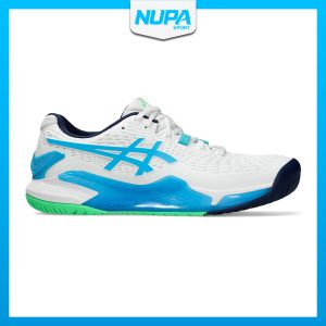 Giày Tennis Nam Asics Gel - Resolution 9 - WHITE-DIGITAL AQUA