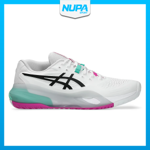 Giày Pickleball Tennis Asics Gel Resolution X White/Aurora Green Wide 1041A487-103