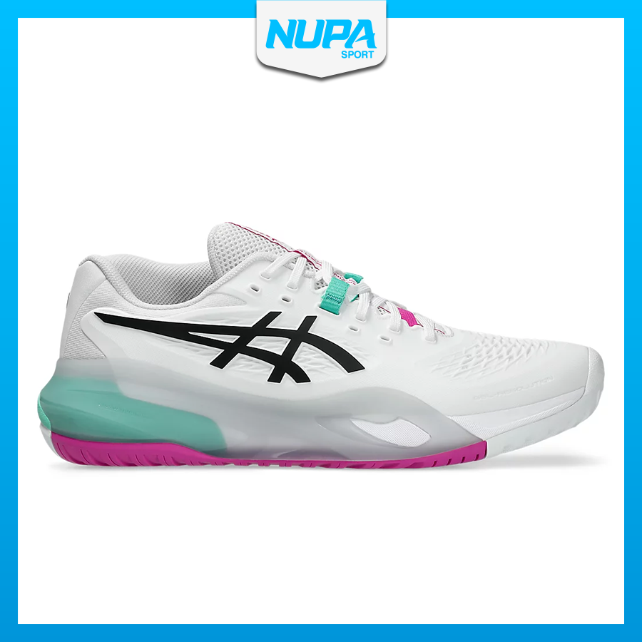 Giày Pickleball Tennis Asics Gel Resolution X White/Aurora Green Wide 1041A487-103